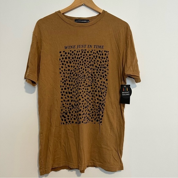 New lulusimonstudio wine just in time cheetah neutral tee - Picture 1 of 5
